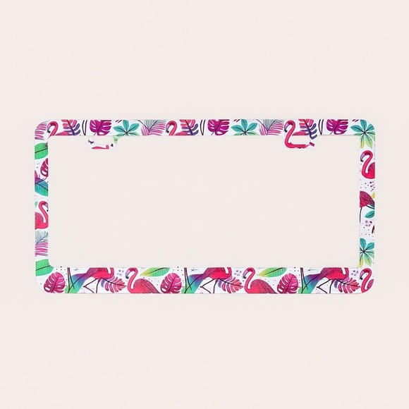 New in Package Cute Pink Flamingo Aluminum Decorative License Plate Cover - Picture 5 of 5
